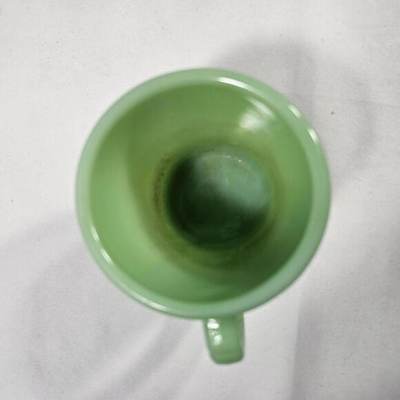 Vintage Fire King Jadeite Restaurant Ware C Handle Coffee Mug Oven Glass RARE - Picture 4 of 8